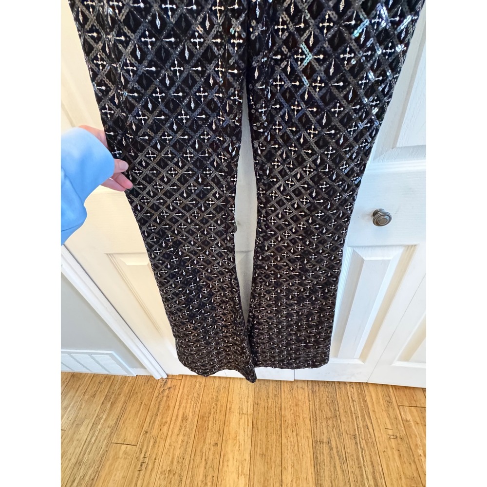 NWT NADINE MERABI Black Sequin Corset Jumpsuit - Picture 7 of 16